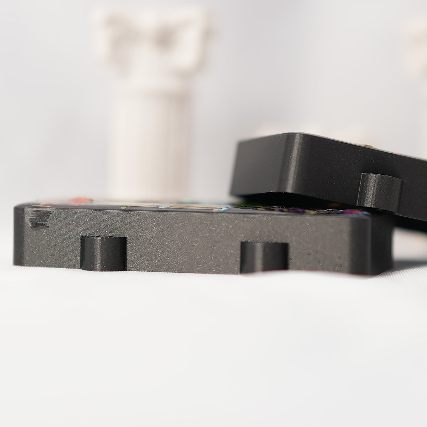 CUSTOM JAZZMASTER PICKUP COVER SET - MULTI COLORED DRIED FLORAL & THICK GLITTER/IRON GRAY METALLIC (PAIR) B STOCK