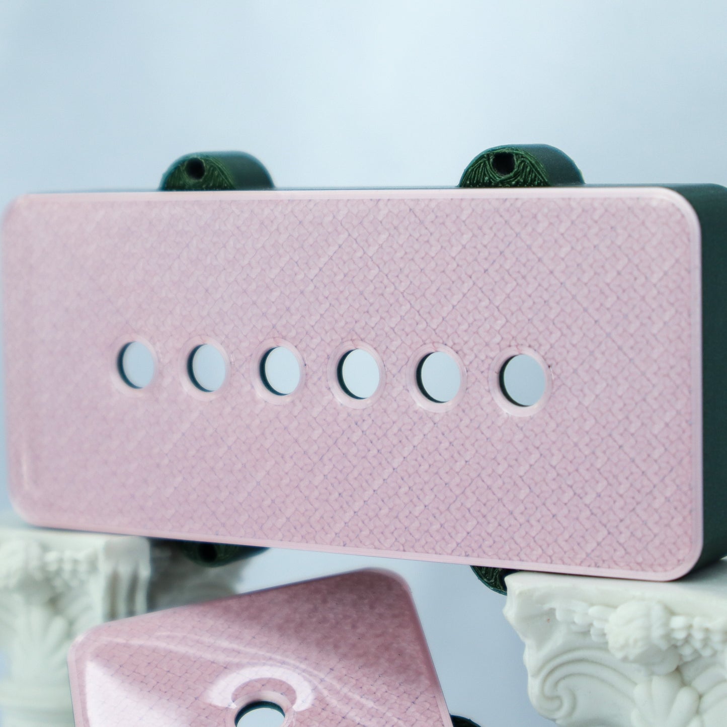 JAZZMASTER CUSTOM PICKUP COVER SET - PINK METALLIC/GHOST OF RAUL GREEN SPARKLE (PAIR)