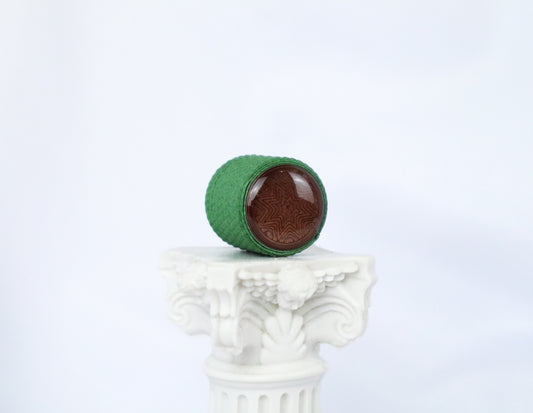 DOMED KNOB W/KNURLING & SET SCREW 6MM - COPPER BROWN METALLIC/CARBON FIBER GREEN