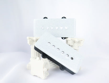 JAZZMASTER CUSTOM PICKUP COVER - WHITE MARBLE / CARBON FIBER BLACK (PAIR)