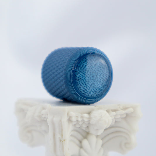 DOMED KNOB W/KNURLING & SET SCREW 6MM - COBALT BLUE METALLIC