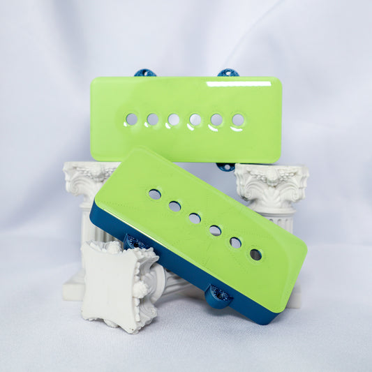 JAZZMASTER CUSTOM PICKUP COVER - SOFT LIME GREEN/COBALT BLUE METALLIC (PAIR)