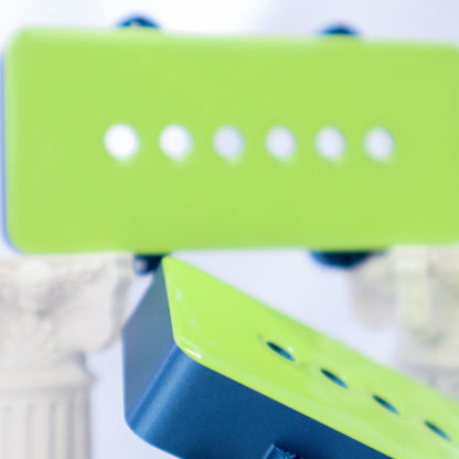 JAZZMASTER CUSTOM PICKUP COVER - SOFT LIME GREEN/COBALT BLUE METALLIC (PAIR)