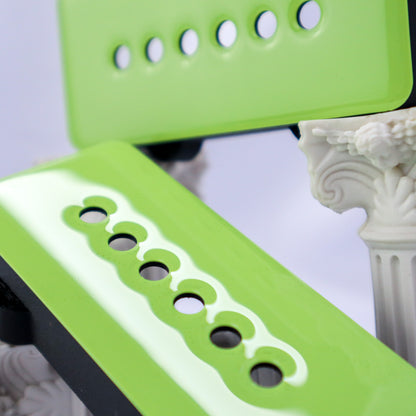 JAZZMASTER CUSTOM PICKUP COVER - SOFT LIME GREEN/CARBON FIBER BACK (PAIR)