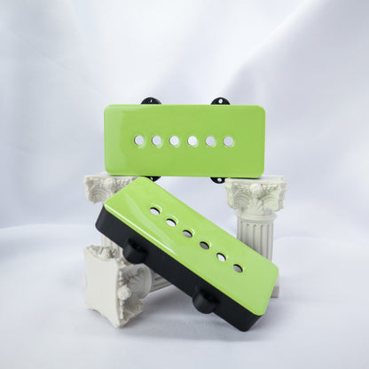 JAZZMASTER CUSTOM PICKUP COVER - SOFT LIME GREEN/CARBON FIBER BACK (PAIR)