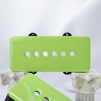 JAZZMASTER CUSTOM PICKUP COVER - SOFT LIME GREEN/CARBON FIBER BACK (PAIR)