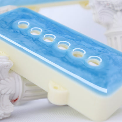 1 OF 1 CUSTOM JAZZMASTER Pickup Cover - Sky Blue Sparkle Resin/Cream (Pair)