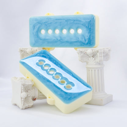 1 OF 1 CUSTOM JAZZMASTER Pickup Cover - Sky Blue Sparkle Resin/Cream (Pair)