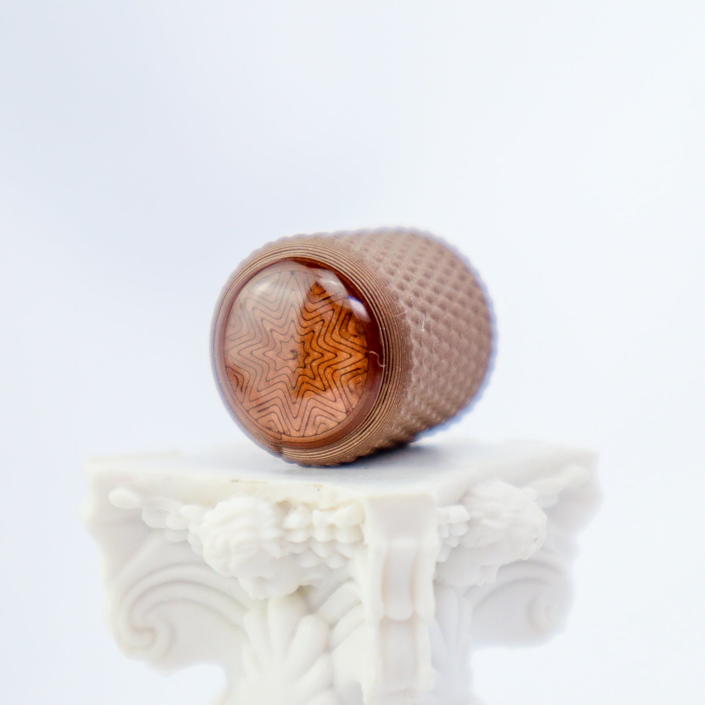 DOMED KNOB W/KNURLING & SET SCREW 6MM - COPPER BROWN METALLIC