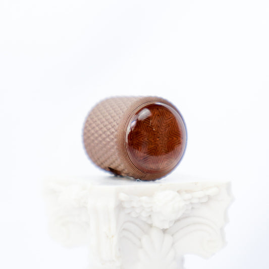 DOMED KNOB W/KNURLING & SET SCREW 6MM - COPPER BROWN METALLIC