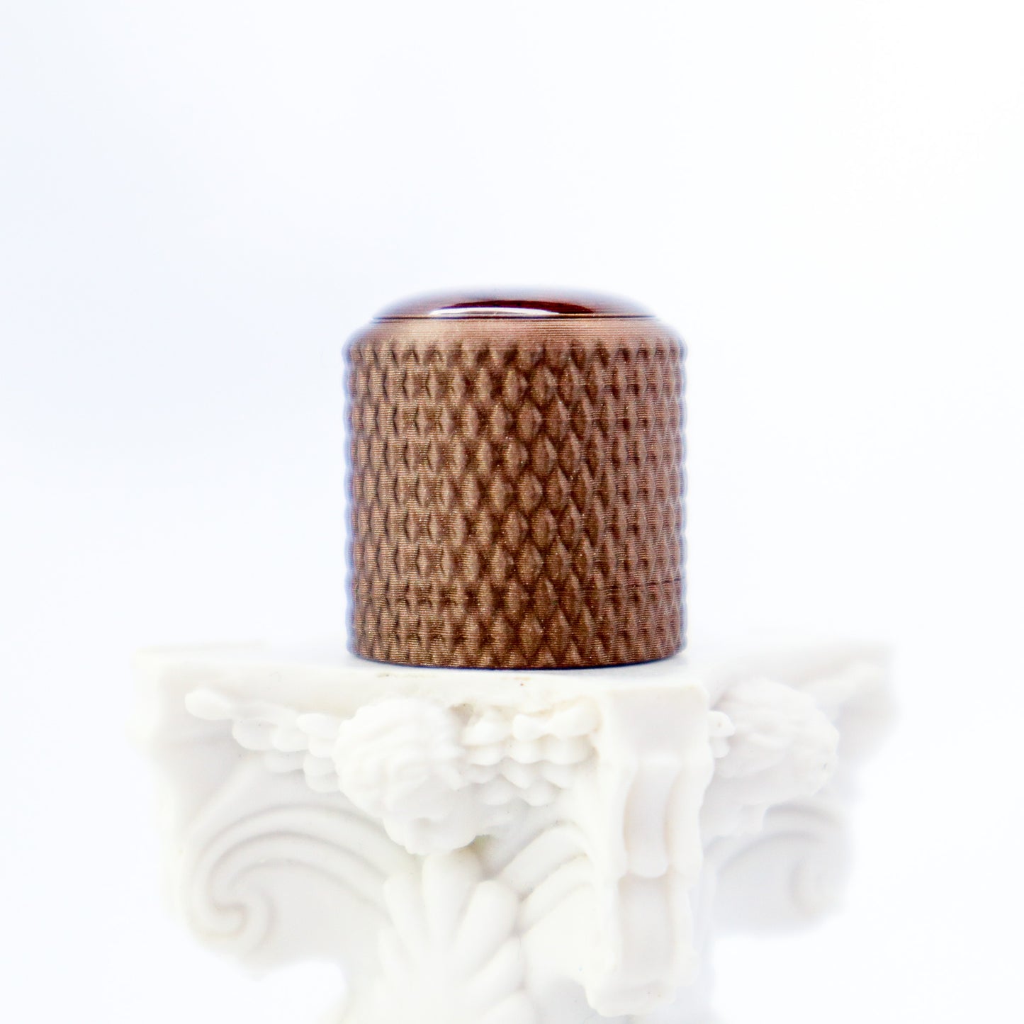 DOMED KNOB W/KNURLING & SET SCREW 6MM - COPPER BROWN METALLIC