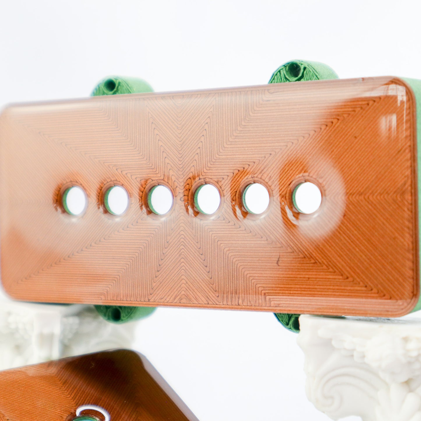 JAZZMASTER CUSTOM PICKUP COVER - COPPER BROWN METALLIC/CARBON FIBER GREEN (PAIR)