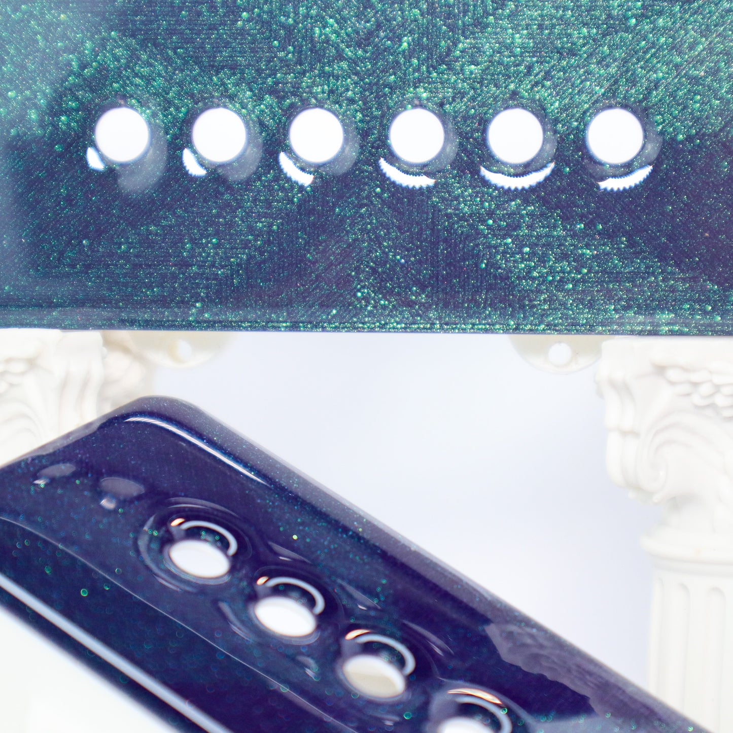 JAZZMASTER CUSTOM PICKUP COVER - NEBULA SPARKLE/WHITE (PAIR)