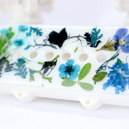 1 OF 1 CUSTOM JAZZMASTER Pickup Cover - BLUE DRIED FLORAL/WHITE (PAIR)