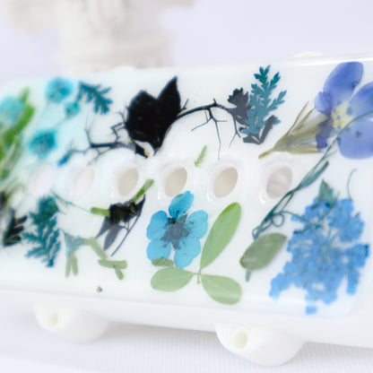 1 OF 1 CUSTOM JAZZMASTER Pickup Cover - BLUE DRIED FLORAL/WHITE (PAIR)