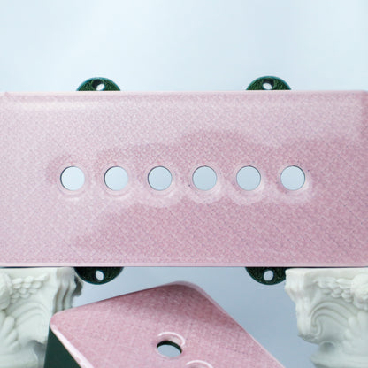 JAZZMASTER CUSTOM PICKUP COVER - PINK METALLIC/GHOST OF RAUL GREEN SPARKLE (PAIR)